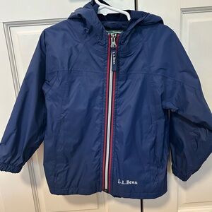 L.L. Bean Kids Blue Raincoat with Red Accents